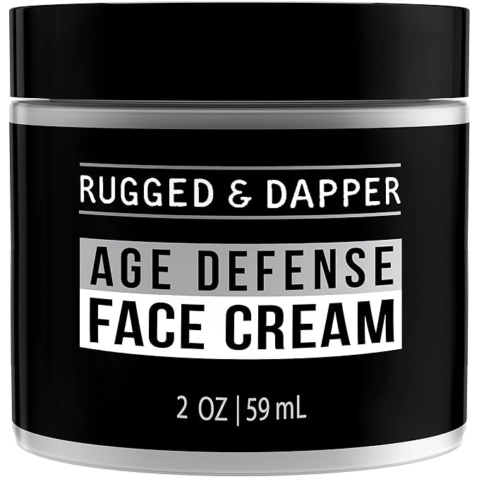 RUGGED & DAPPER - Mens Face Cream with Hyaluronic Acid - Ultra-Hydrating Mens Anti Aging Face Cream- 24 Hour Protection - 4 Month Supply - USA Made