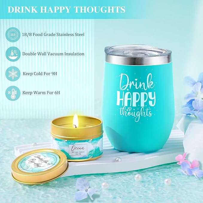 LUCOTIYA Birthday Gifts for Women Self Care Gifts Get Well Soon Gifts,Ocean Relaxing Spa Gift Basket Care Package with Blanket, Idea Thinking of You Gifts for Mom Her Best Friends Sister Wife