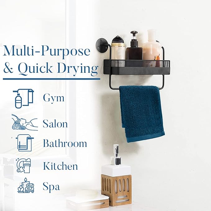 DAN RIVER 100% Cotton Washcloths 24 Pack Premium Quality Face and Body Cloth, Quick Dry Essential Towels for Bathroom, Hand, Kitchen & Cleaning, Baby Washcloths | 12X12 in | 400 GSM | Opal Blue