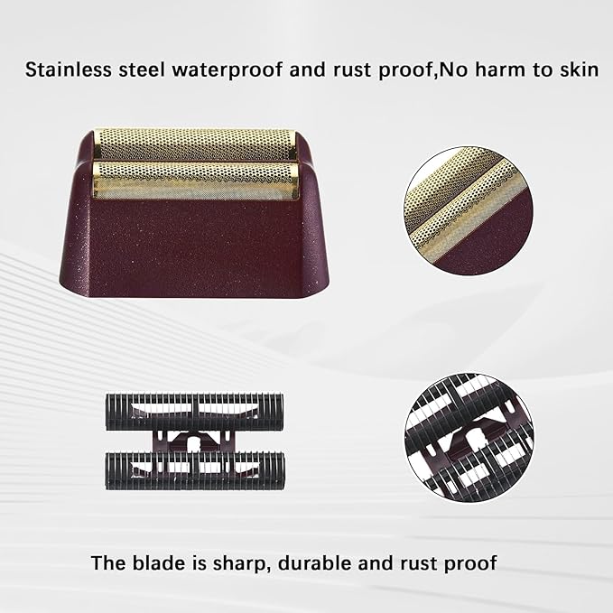 Replacement Heads for Men, 5 Star Series Finale Razor Replacement Foil and Bar Assembly Compatible with wahl Foil 7031-100,7043-100 Shave Replacement Head, 4 Packs (Red)