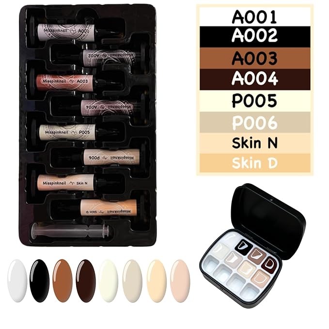 Advanced Painting Gel for Nail Art,8 colour kit with 2 palette(12 divsions),Non wipe,Manicure Professional Nail Salon DIY at Home Gift (Set A)