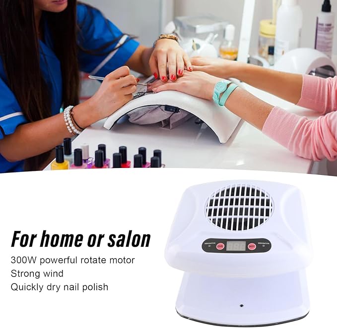 Nail Dryer for Regular Polish, Nail Gel Fast Drying Curing Nail Fan Dryer for One Hands and Single Legged, Nail Drying Fan with Auto Sensor, Hot & Cold Air Nail Dryer Fan