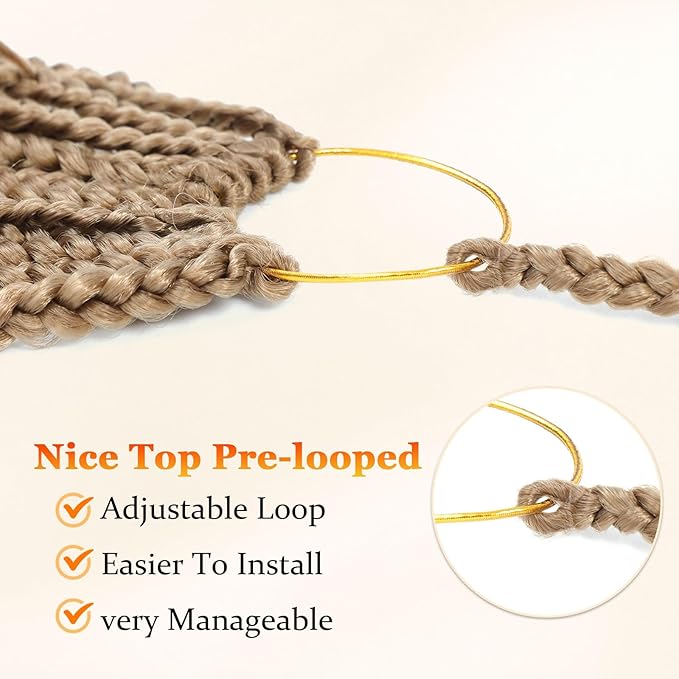 9 Packs Goddess Box Braids Crochet Hair Boho Crochet Box Braids With Curly Ends Crochet Hair For Black Women, 14 Inch Pre Looped Bohemian Crochet Box Braids Hair (14Inch 9 Packs,27#)