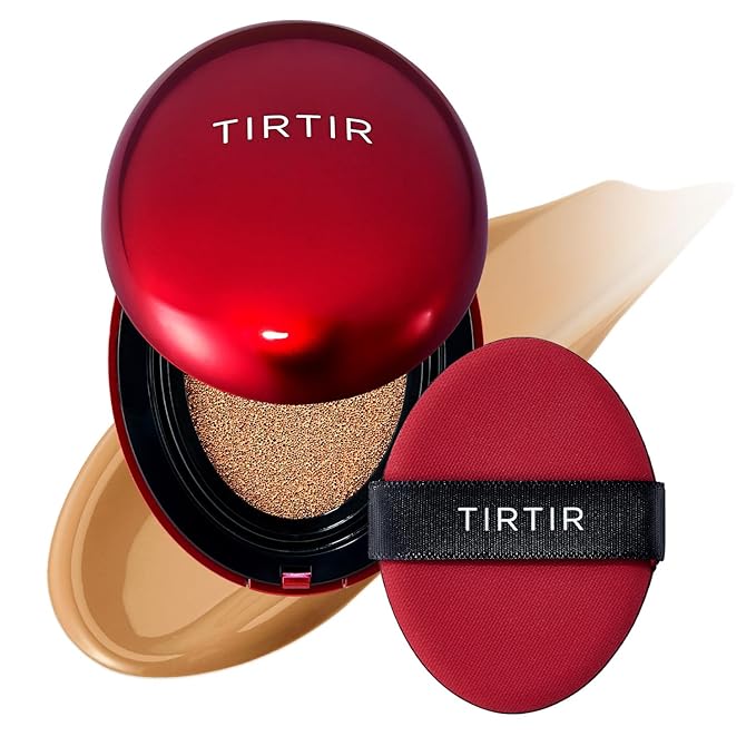 TIRTIR Mask Fit Red Cushion Foundation | Full coverage, Weightless, Skin fit, Satin Glow Finish, Korean Makeup Cushion Foundation (#31N French Beige, 0.63 Fl Oz)