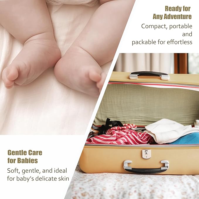 Ourmed Life Face Towels, Disposable Biodegradable Facial Towels for Sensitive Skin, Lint- free Face Wipes for Washing Face, Skincare and Makeup Remover, Dry Wipes, 10"×7.8" Extra Large, 180 Count