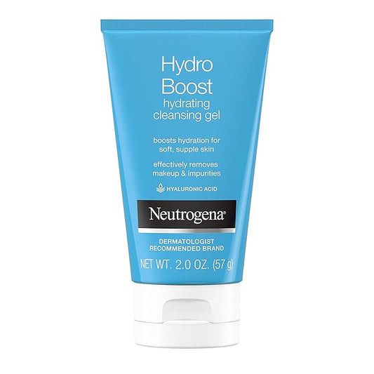 Neutrogena Hydro Boost Lightweight Hydrating Facial Cleansing Gel, Makeup Remover with Hyaluronic Acid, Dermatologist Recommended, Hypoallergenic, and Non Comedogenic, Travel-Size, 2 oz (Pack of 24)