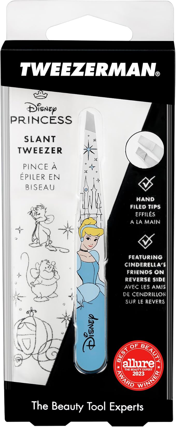 Tweezerman Cinderella Slant Tweezer - Eyebrow Tweezers for Women and Men