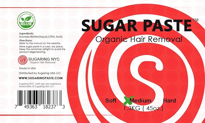Sugaring Paste - Medium Grade Universal Paste for Large Areas, Back, Shoulders, Arms, Legs + Glove Set