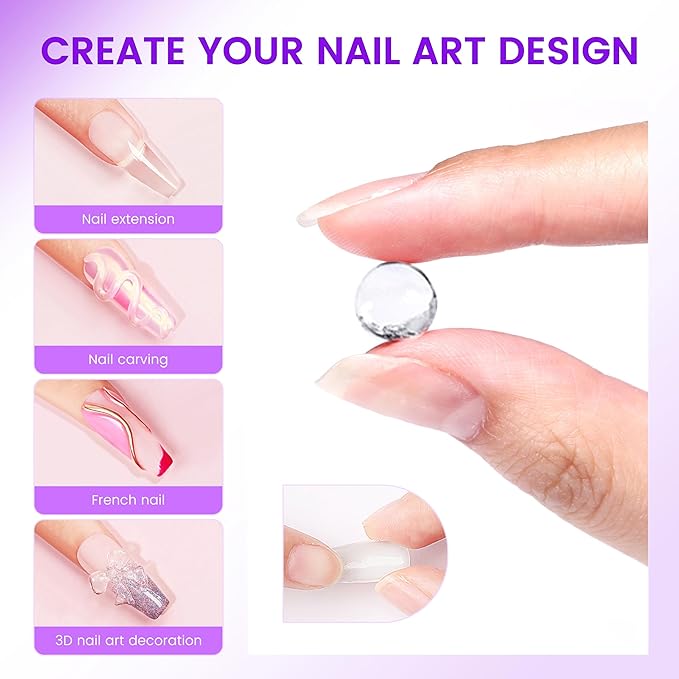 AIJIMEI Solid Nail Builder Gel, 100ml /3.34oz Nail Gel Solid Builder Gel for Nail Extension and Thickening Large Capacity Clear Builder Gel for Nails Use at Home(Clear)