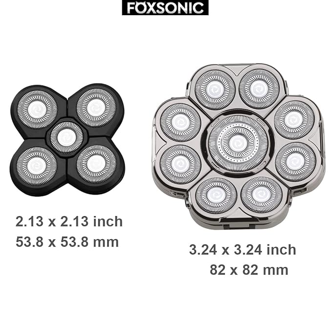 Upgraded 9 Blades Body & Head Shaver for Head Shaver Many Brands 9 Blades Replacement Shaver Head Blade 9 Heads Beard Electric Razor Shaver Head for Blad Men