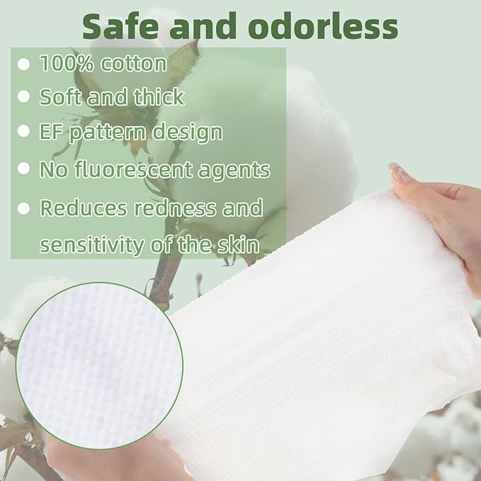 Clean Towels, 100% USDA Biobased Face Towel, Thickened, Multipurpose Towel, Facial Wash And Dry, Makeup Remover Dry Wipes, Disposable Face Towels, 3 Pack (210 Count) 8 x 8 Inches