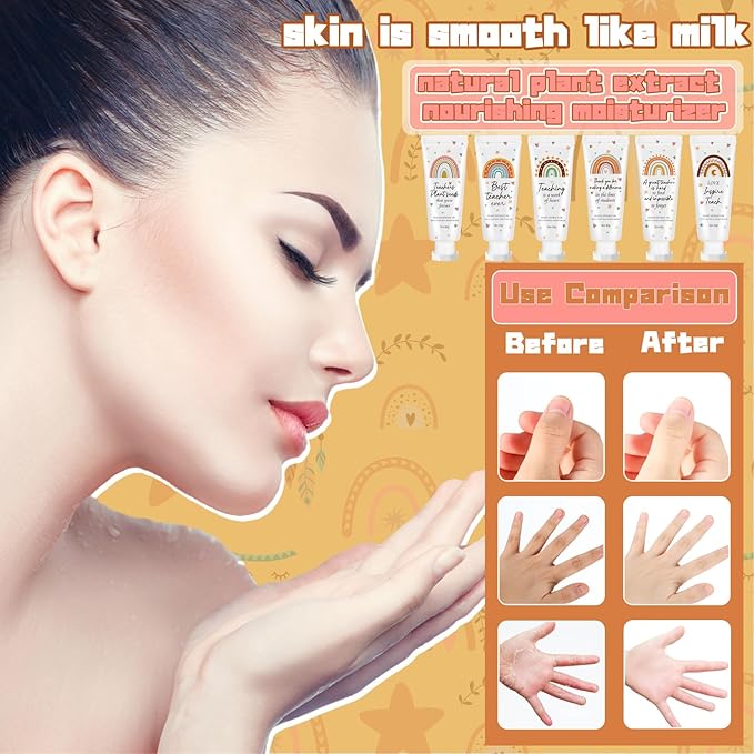 48 Pcs Teacher Appreciation Hand Cream Gifts Boho Rainbow Graduation End the Year Thank You Teacher Gifts for Women Travel Size Hand Cream Christmas Moisturizing Hnad Lotion