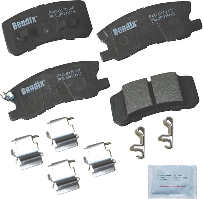 Bendix Priority1 CFC868 Ceramic Rear Brake Pads for Select Models Chrysler 200,Cirrus,Sebring,Dodge Avenger,Caliber,Jeep Compass,Patriot,Mitsubishi Endeavor,Grandis,Lancer,Montero,Outlander,Sport,RVR