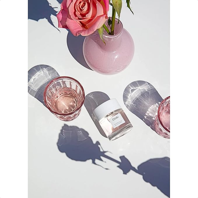 OUAI Melrose Place Eau de Parfum Set - Elegant Womens Perfume for Everyday Wear - Fresh Floral Scent, Notes of Champagne, Bergamot & Rose with Hints of Cedarwood & Lychee (2 Count, 0.34 Oz/1.7 Oz)