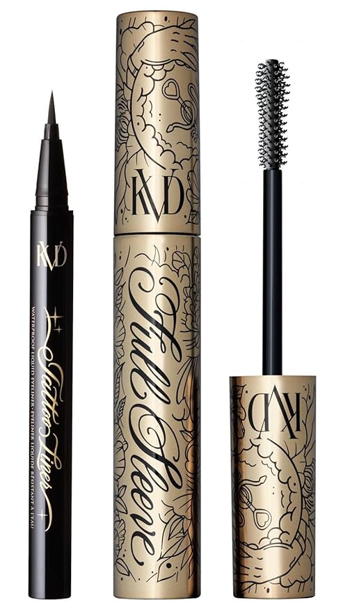 KVD Beauty Full Sleeve Tubing Mascara and Tattoo Waterproof Liquid EyeLiner Set of [2] Full Size Boxed Set