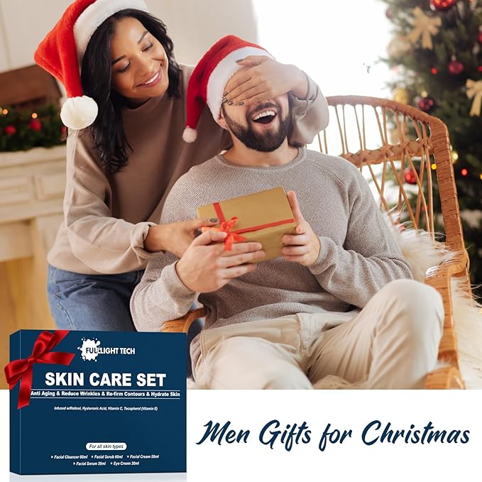 Skin Care for Men,Mens Anti-aging Skin Care Kit for Tigten,Firm & Hydrate Skin Facial Care Kit W/Retinol,Hyaluronic Acid,Men Christmas Brithday Fathers Valentines Gifts for Him Boyfriend Dad Husband