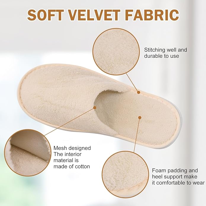 AQUEENLY House Slippers - Washable Spa Slippers Non Slip Indoor Guest Slippers for Shoeless Home, Women & Men