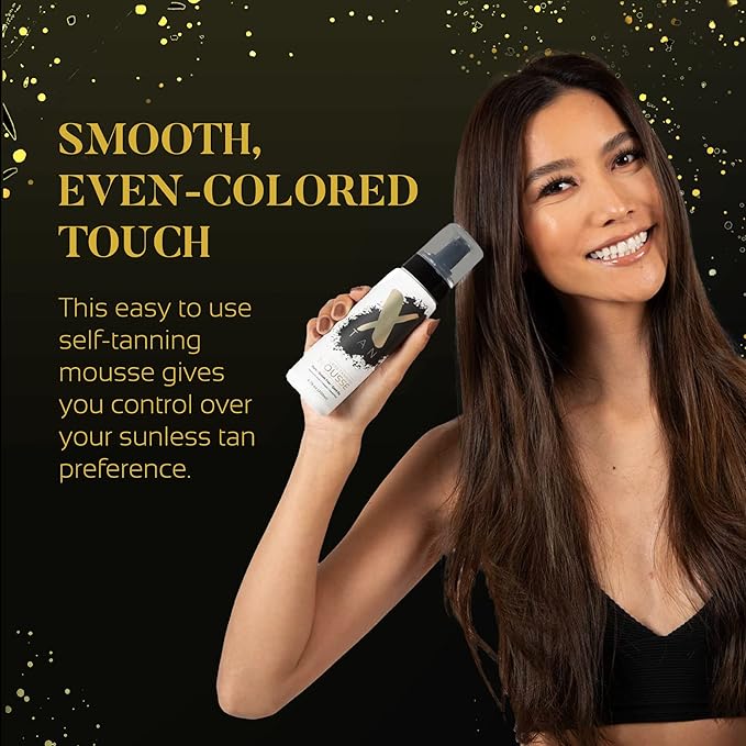 Sunless Tanning Mousse, Quick-Dry Self Tanner Foam for Natural Hydration and Nourishment, Moisturizing and Long-Lasting Sunless Tanner for All Skin Types, Paraben-Free, 6.76 oz - X-Tan Sunless