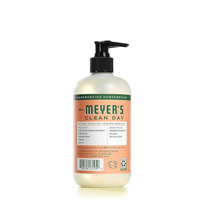 MRS. MEYER'S CLEAN DAY Hand Soap, Made with Essential Oils, Biodegradable Formula, Geranium, 12.5 fl. oz - Pack of 3