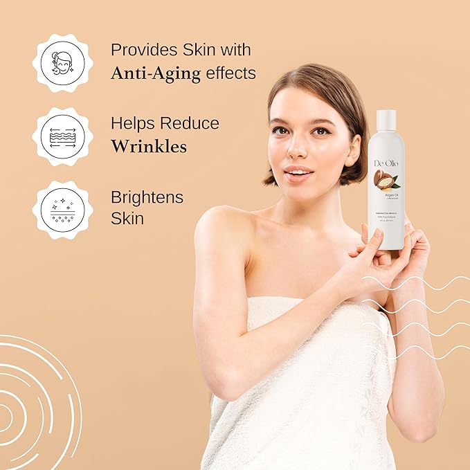 | Argan Oil of Morocco | 100% Pure & Natural Cold Pressed Argan Oil for Hair, Skin, Face | Refined Moroccan Hair Oil for Moisturizing & Strengthening | 8fl. oz. (237mL)