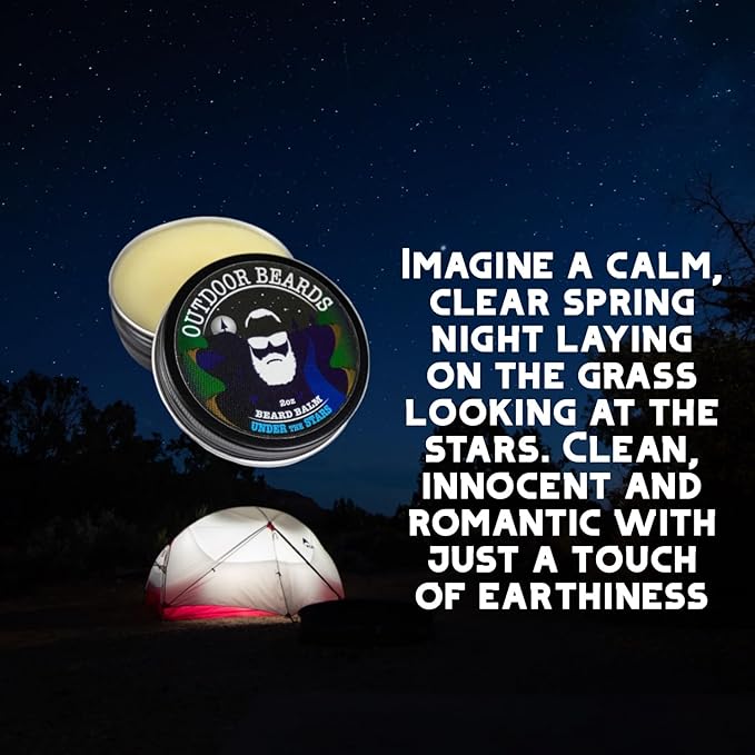 Beard Balm | 2 oz Cleansing Balm for Beards Short or Long | Beard Conditioner for Men | Essential Moisturizer for Every Man's Beard | Leave Hair and Skin Healthy (Under the Stars)