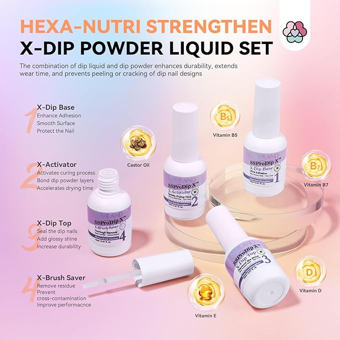 SAVILAND 103 Pcs Dip Powder Nail Kit with Nail Drill: 30 Colors Pink Glitter Red Blue Purple Dip Nails Powder Starter Kit Dip Nail Liquid Set Dip Base & Top Activator Brush Saver Manicure