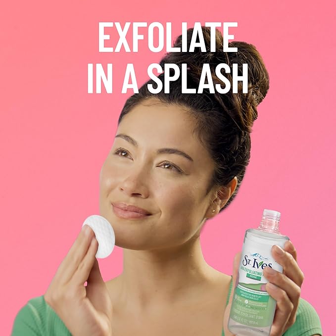 St. Ives Rose AHA Exfoliating Vegan Facial Toner, 6.68 fl oz (Pack of 4)