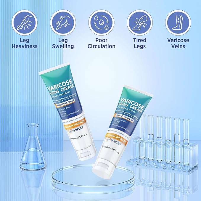 Hermon Varicose Veins Cream, Varicose Veins for Legs Made in Italy, Spider Vein for Legs, Natural Soothing Leg Varicose & Spider Veins Cream - 5.07 Fl Oz (Pack of 1)