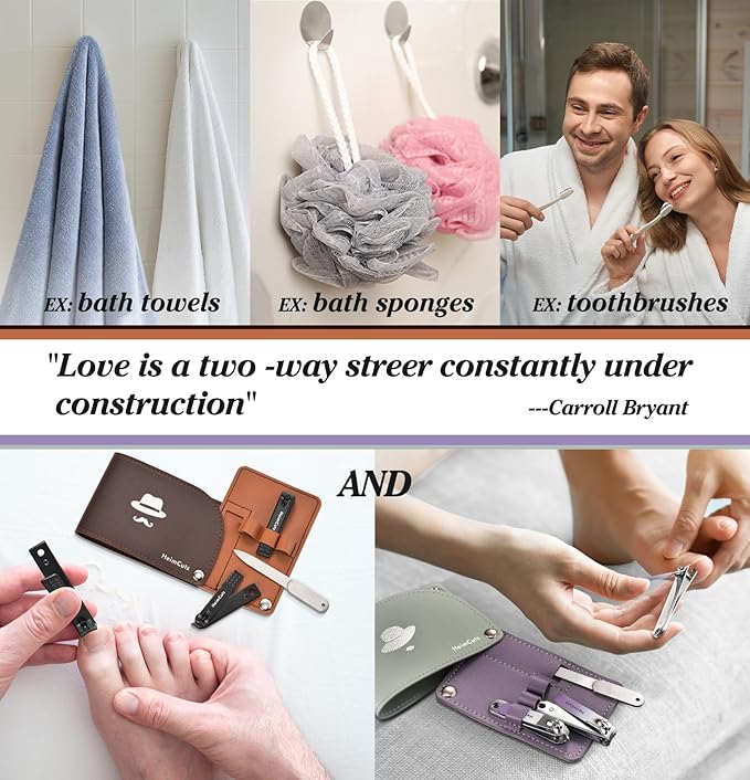 Toenail and Finger Nail Clippers Set: Separate Personal Nail Cutter Set for Men and Women, Travel Fingernail & Toe Nail Trimmer kit for Adult, Ideal for Wedding Gifts and Engagement Gifts for Couples