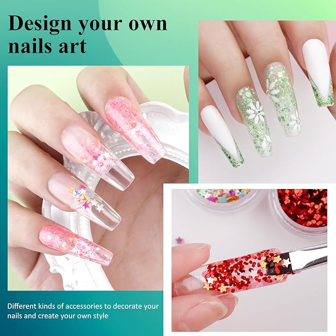Poly Nail Gel Kit, 15ml*4pcs Nail Extension Gel, Clear White Builder Nail Gel with Top and Base Coat, Slip Solution, Nail Lamp&Drill, DIY Salon at Home for Beginner and Professional