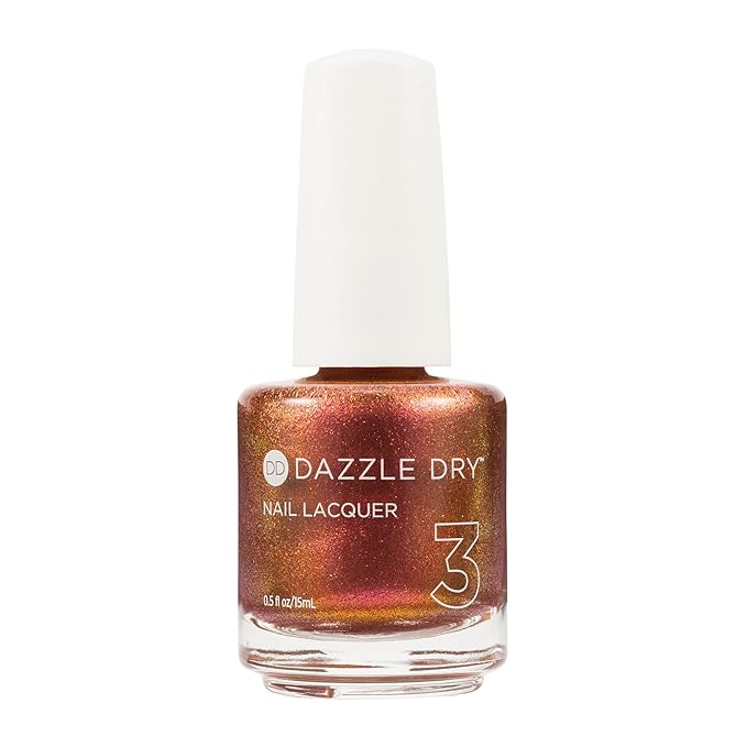 Dazzle Dry Nail Lacquer (Step 3) - Hey, Sexy! - A shade-shifting pink plum with metallic copper shimmer. Full coverage metallic. (0.5 fl oz)