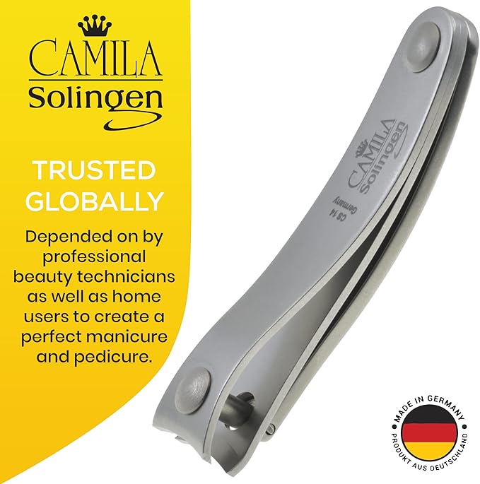 CS14 2.5" Fingernail Clipper and Toenail Clipper for Manicure and Pedicure - Professional Nail Clippers with Precision Super Sharp Blades - German Stainless Steel Cuticle Trimmer