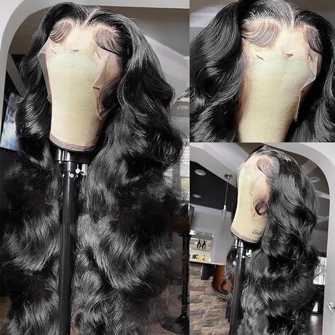 13x6 Lace Front Wigs Human Hair 200 Density Body Wave HD Lace Frontal Wigs for Women Glueless Wigs Human Hair Pre Plucked with Baby Hair 22 Inch