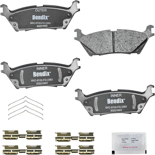 Bendix Priority1 CFC2383 Ceramic Rear Brake Pads for Ford Expedition 2024-2023, F-150 2023-2021, F-150 Lightning 2022, Lincoln Navigator 2024-2023
