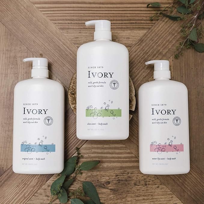 Ivory Body Wash - Ivory Clean Body Wash Pump Original with body pump. Ivory soap pamper yourself with this moisturizing body wash pump with 35 Fl. Oz. each with shower loofah (Pack of 2). (Original)