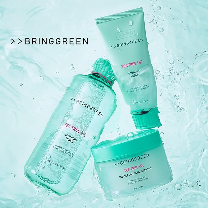 BRING GREEN Tea Tree Cica Soothing Cream Plus 100ml Korean Skin care, calming and soothing, moisturizer for skin, facial cream, trouble care, Blackhead Removing Pore care (Pack of 1)