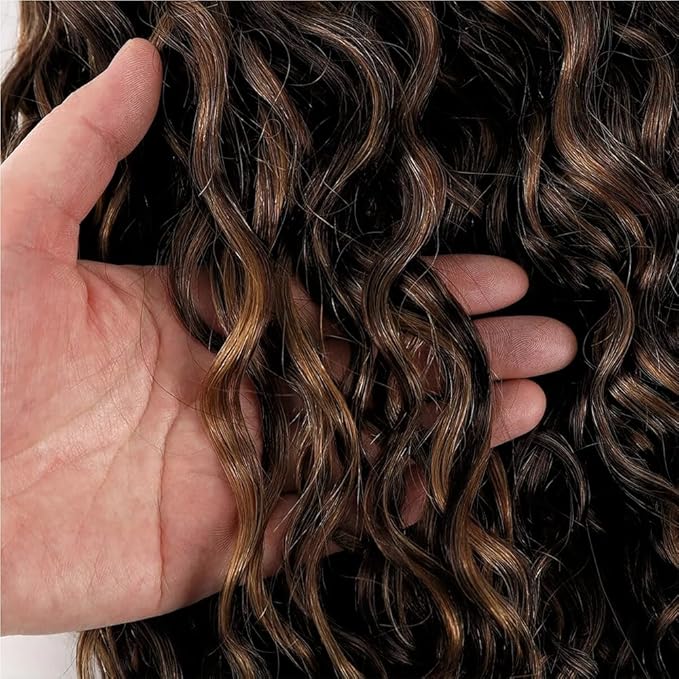 Ombre Deep Curly Bundles Human Hair P1B/30 Highlight Black and Brown Kinky Curly Bundles two tone Double Weft Brazilian Human Hair Soft and Silky for Black Women 18 20 22 Inch