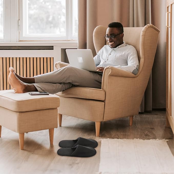 ARTIBETTER House Slippers 20Pcs Non-Slip Disposable Closed Toe Spa Indoor Hotel Travel Slippers