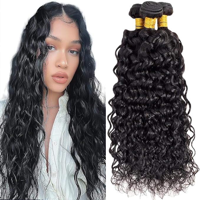Color 1B Human Hair Kinky Curly Bundles Natural Color Bundles Curly Brazilian Human Hair Weave Extensions Soft and Silky for Black Women 8 10 12 Inch