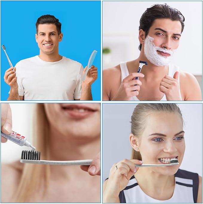 Suclain 48 Sets Hygiene Kits for Homeless in Bulk Homeless Basic Toiletry Kits Care Package Supplies Individually Packed for Men Women Travel Charity Hotel Business