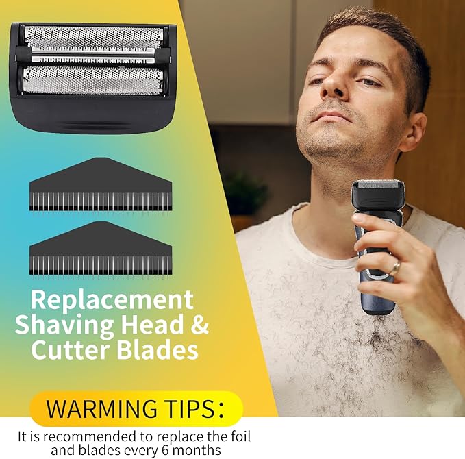 Replacement Head and Cutter Assembly Compatible with Remington PF7400, PF7500, and PF7600 Foil Shavers，2 PACK（BLACK）