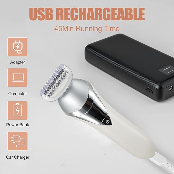 Pluxy Epil Pro 3.0 Women Face Epilator, Pluxy 7-in-1 Portable Design Facial Epilator, Facial Hair Removal for Women & Men, Waterproof Facial Shaver for Ears, Nose, Eyebrow, Body