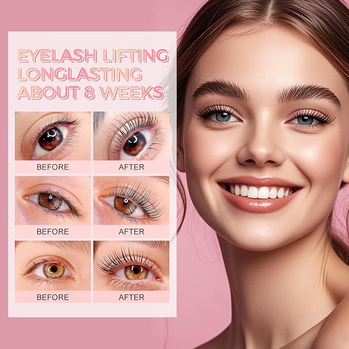 ICONSIGN Lash Lift Kit, Single Sachet Design Eyelash Fast Perm Kit with Glue Balm, Easy to Operate, Suitable for Salon & Home Use