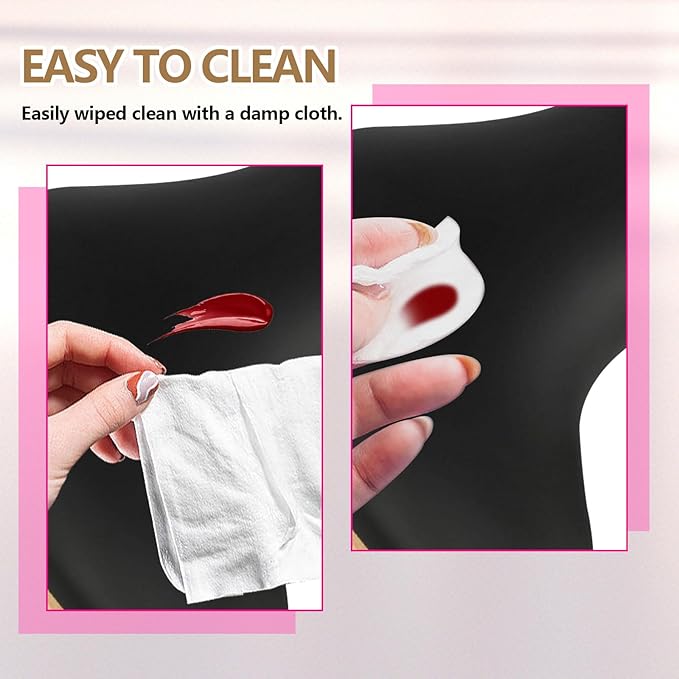 Arm Rest for Nails Tech，U-shaped Manicure Nail Arm Rest Stand with Detachable Brackets Microfiber PU Leather Manicure Pillow Big Nail Hand Rest Cushion Suitable for Salon and Home (Black)