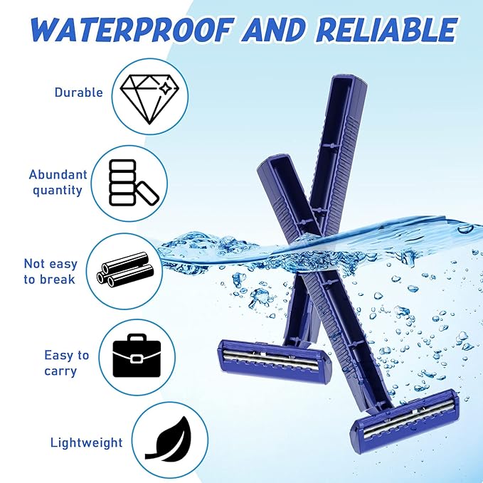 Chumia Twin Blade Razors for Men Stainless Steel Disposable Razors Men Bulk Plastic Shavers Multipurpose Portable Manual Disposable Shavers for Bathing Hotel Travel(200 Pieces)