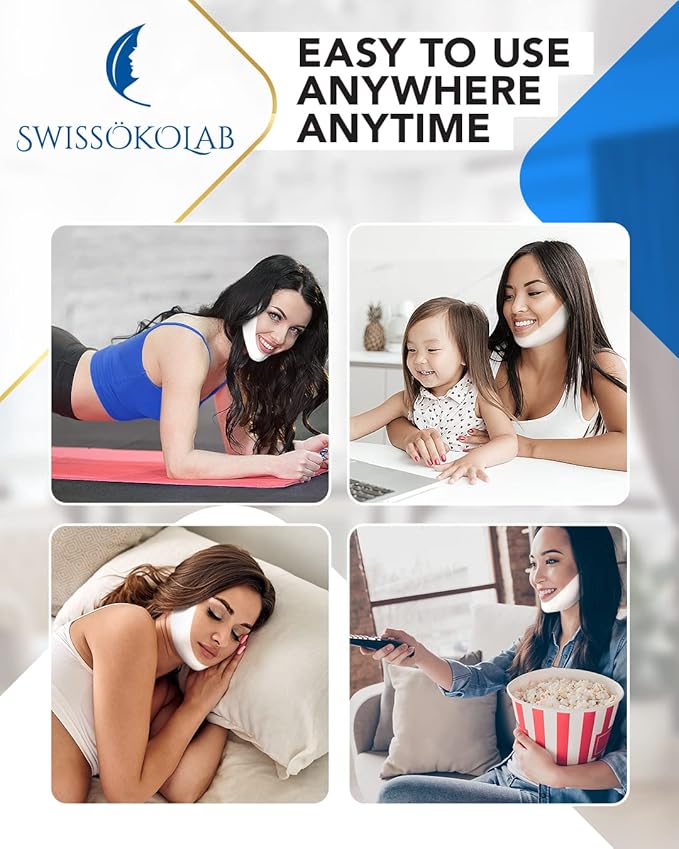 SWISSÖKOLAB Double Chin Reducer V Line Lifting Mask Face Slimming Strap Chin Neck V Shaped Lift Tape Chin Up Patch V Up Contour Tightening Firming