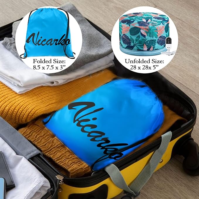 VICARKO Hair Steamer for Deep Conditioning, 10-Level Heats Up Quickly, 118” Power Cord, Heating Cap Hot Oil Treatment Heat, Electric Thermal Heated Steam Natural Black Hair, Hawaii Blue