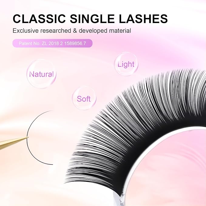 NAGARAKU Eyelash Extensions Individual Lashes Extensions Classic Lash Matte Black 16 Rows Soft Natural Matte Black Professional Beauty Salon Lashes Supplies - 0.15LD 8mm