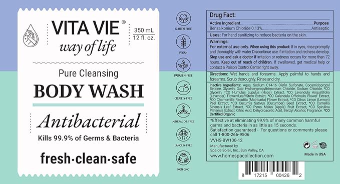 Antibacterial Body Wash, 12 oz