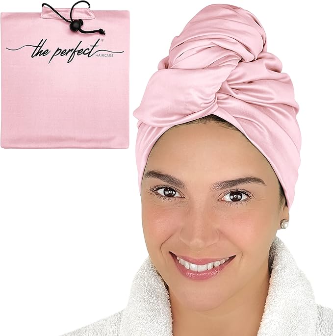 Microfiber Hair Towel Wrap for Women - Gift and Travel - Smooth like Silk - Curly, Wavy, Straight Hair Girls - Plopping Essential - Anti-Frizz, Fast Drying, Works Better than a Cotton T-Shirt